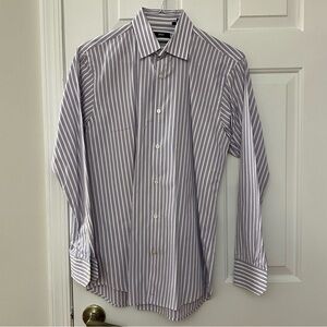 Hugo Boss Purple Striped Dress Shirt